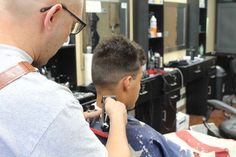 Barber at work